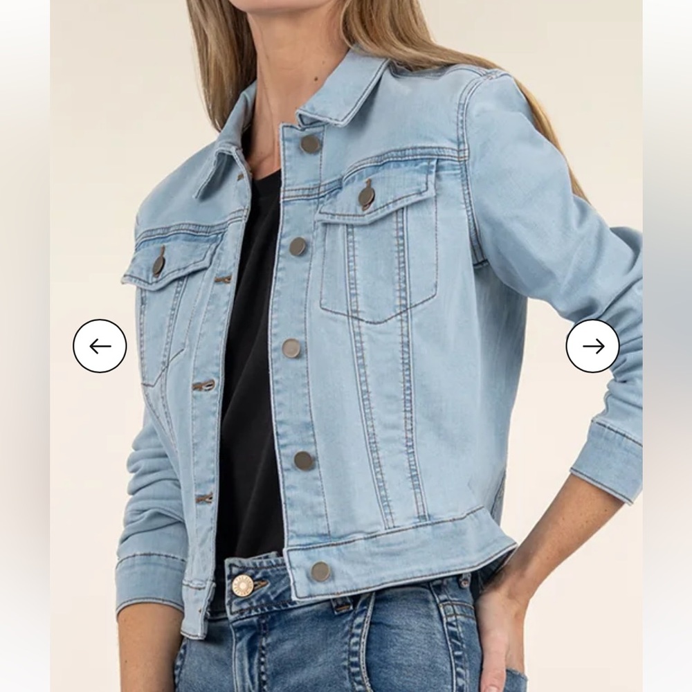 NWT Kut from the Kloth Sky Blue Jean Jacket - Picture 2 of 4